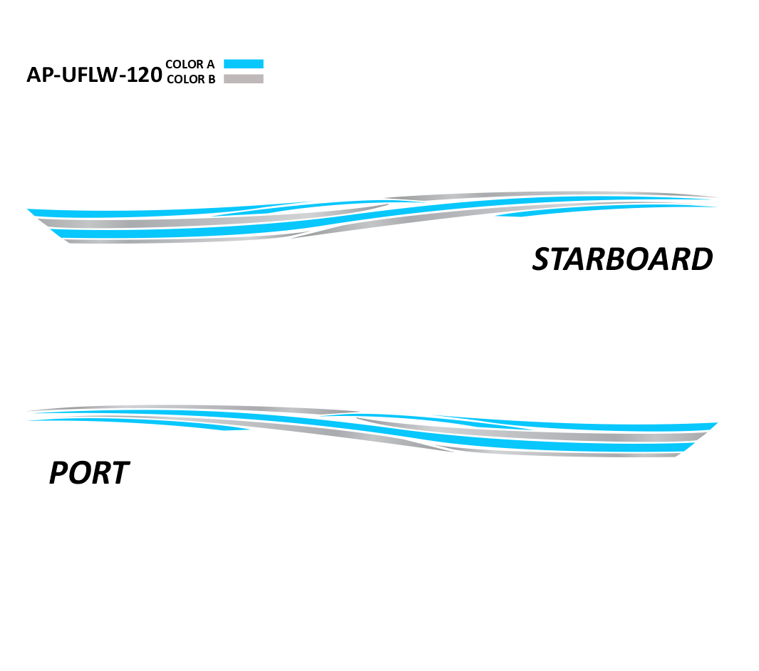 AP-UFLW-120 - Ultraflow Series 2 Color Vinyl Boat Graphics Kit