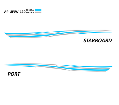 AP-UFLW-120 - Ultraflow Series 2 Color Vinyl Boat Graphics Kit