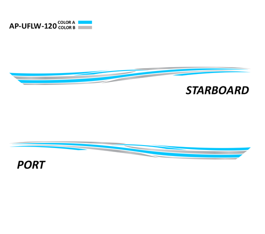 AP-UFLW-120 - Ultraflow Series 2 Color Vinyl Boat Graphics Kit