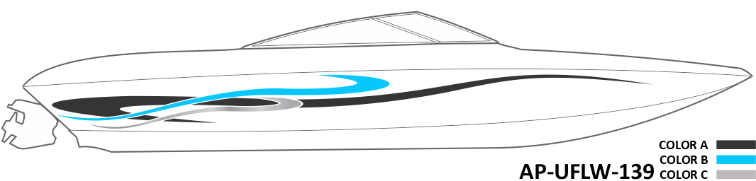 AP-UFLW-139 - Ultraflow Series 3 Color Vinyl Boat Graphics Kit
