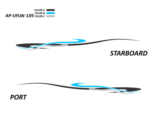 AP-UFLW-139 - Ultraflow Series 3 Color Vinyl Boat Graphics Kit