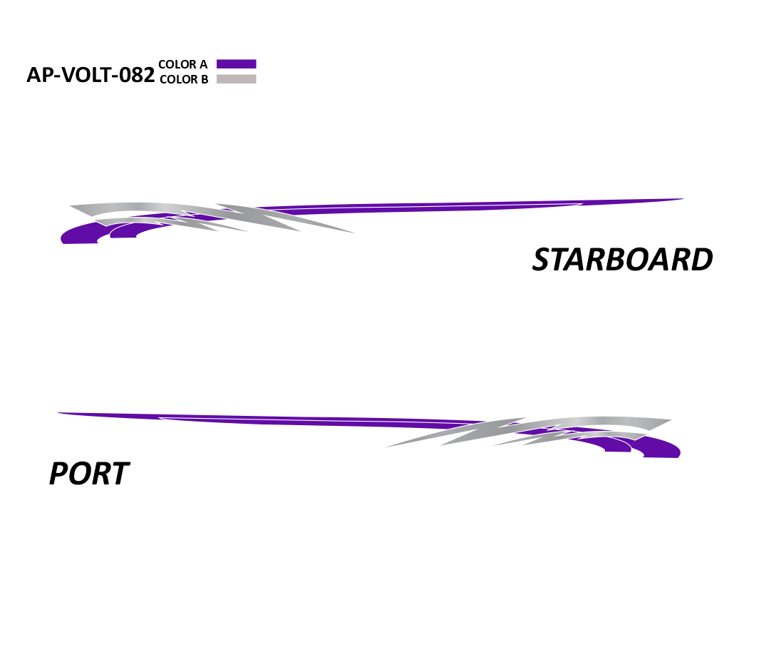 AP-VOLT-082 - Voltage Series 2 Color Vinyl Boat Graphics Kit