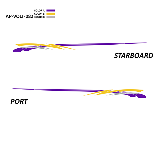 AP-VOLT-082 - Voltage Series 3 Color Vinyl Boat Graphics Kit