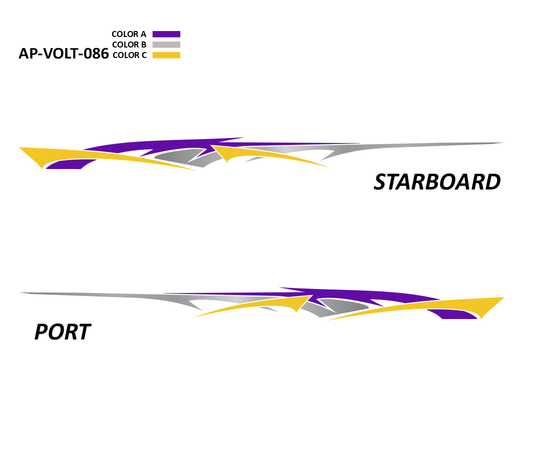 AP-VOLT-086 - Voltage Series 3 Color Vinyl Boat Graphics Kit