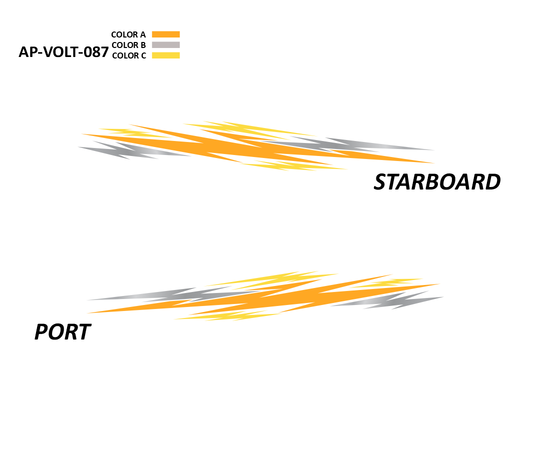 AP-VOLT-087 - Voltage Series 3 Color Vinyl Boat Graphics Kit