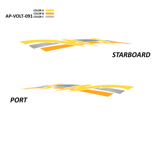 AP-VOLT-091 - Voltage Series 3 Color Vinyl Boat Graphics Kit