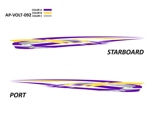 AP-VOLT-092 - Voltage Series 3 Color Vinyl Boat Graphics Kit