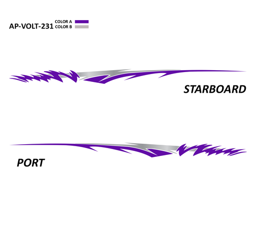 AP-VOLT-231 - Voltage Series 2 Color Vinyl Boat Graphics Kit