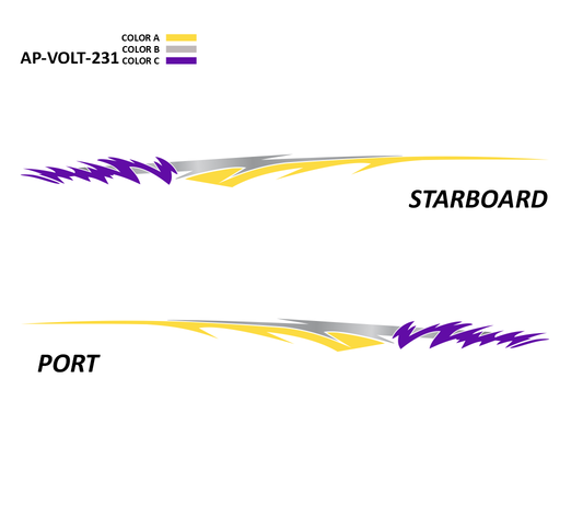 AP-VOLT-231 - Voltage Series 3 Color Vinyl Boat Graphics Kit