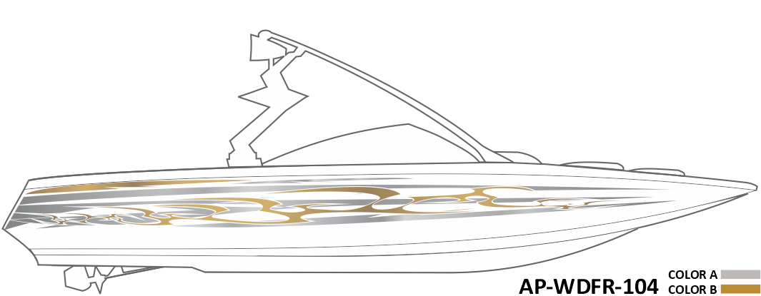 AP-WDFR-104 - Wildfire Series 2 Color Vinyl Boat Graphics Kit