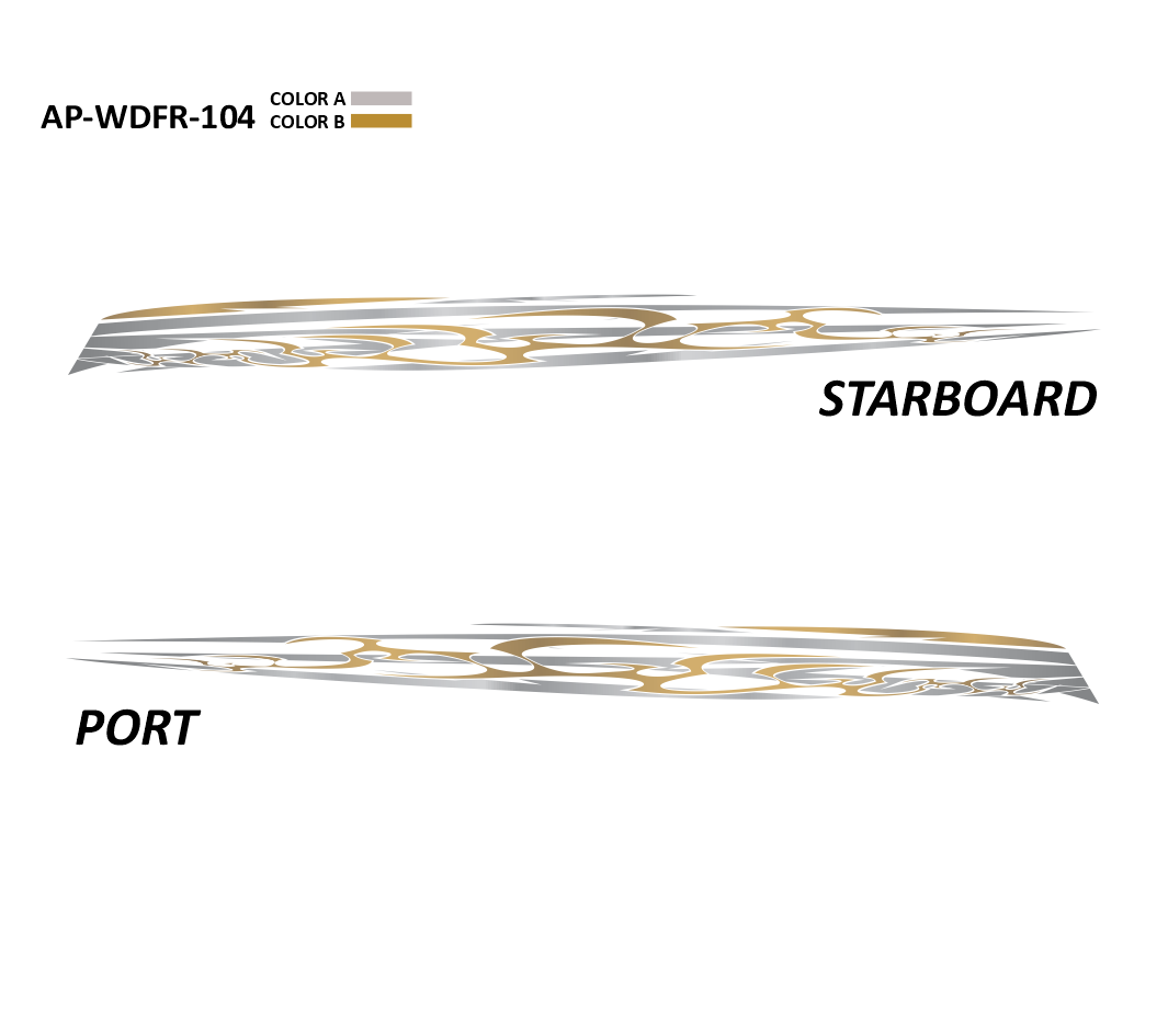 AP-WDFR-104 - Wildfire Series 2 Color Vinyl Boat Graphics Kit