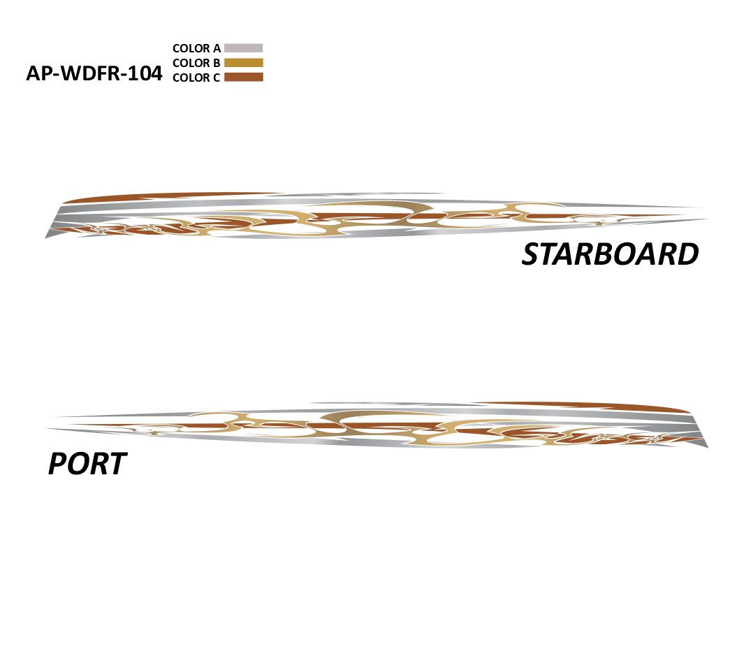 AP-WDFR-104 - Wildfire Series 3 Color Vinyl Boat Graphics Kit