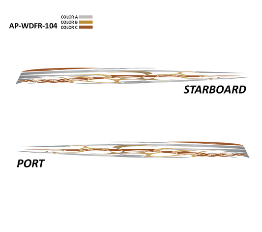 AP-WDFR-104 - Wildfire Series 3 Color Vinyl Boat Graphics Kit