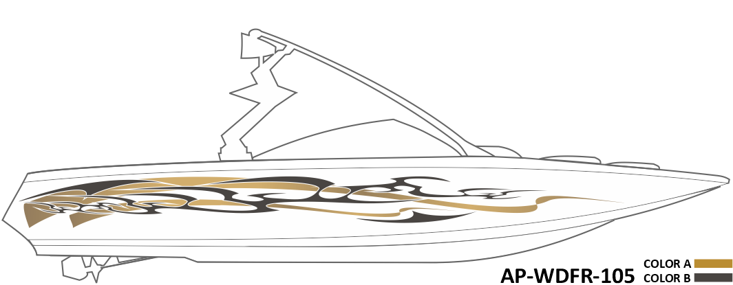 AP-WDFR-105 - Wildfire Series 2 Color Vinyl Boat Graphics Kit