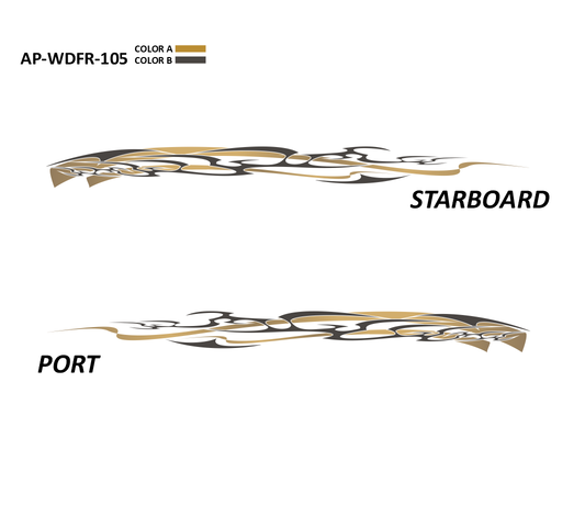 AP-WDFR-105 - Wildfire Series 2 Color Vinyl Boat Graphics Kit