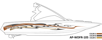 AP-WDFR-105 - Wildfire Series 3 Color Vinyl Boat Graphics Kit