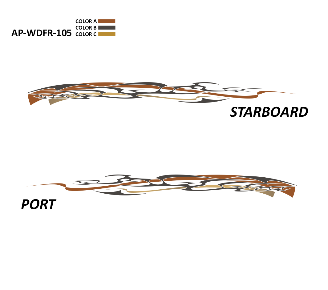 AP-WDFR-105 - Wildfire Series 3 Color Vinyl Boat Graphics Kit