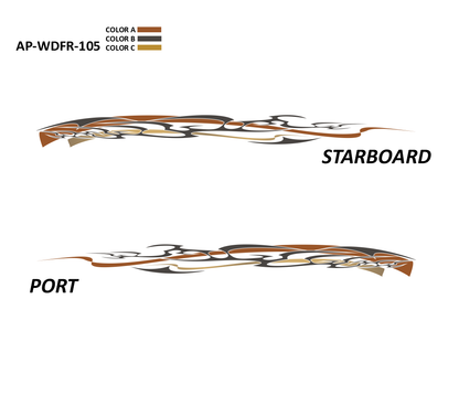 AP-WDFR-105 - Wildfire Series 3 Color Vinyl Boat Graphics Kit