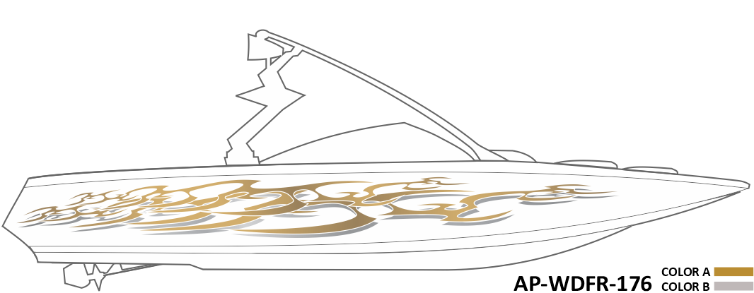 AP-WDFR-176 - Wildfire Series 2 Color Vinyl Boat Graphics Kit