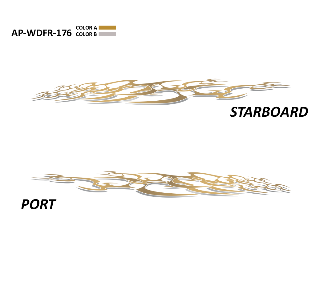 AP-WDFR-176 - Wildfire Series 2 Color Vinyl Boat Graphics Kit