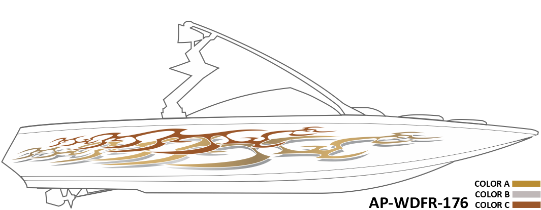 AP-WDFR-176 - Wildfire Series 3 Color Vinyl Boat Graphics Kit