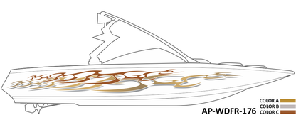 AP-WDFR-176 - Wildfire Series 3 Color Vinyl Boat Graphics Kit