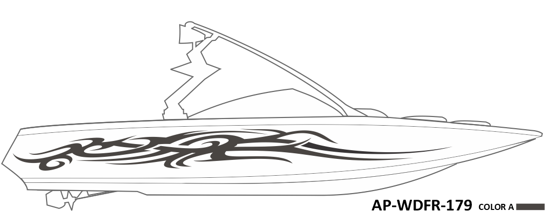AP-WDFR-179 - Wildfire Series 1 Color Vinyl Boat Graphics Kit