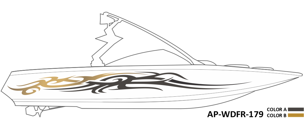 AP-WDFR-179 - Wildfire Series 2 Color Vinyl Boat Graphics Kit