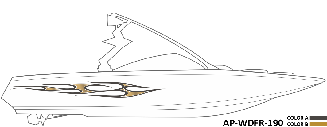 AP-WDFR-190 - Wildfire Series 2 Color Vinyl Boat Graphics Kit