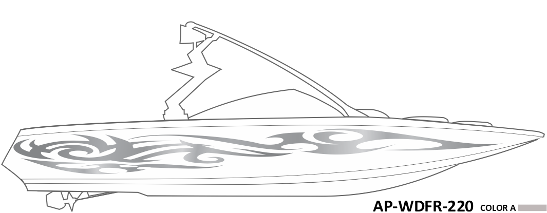 AP-WDFR-220 - Wildfire Series 1 Color Vinyl Boat Graphics Kit