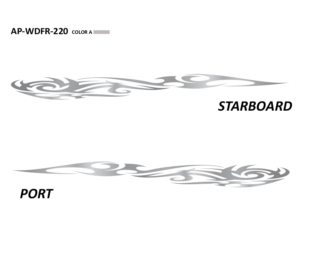 AP-WDFR-220 - Wildfire Series 1 Color Vinyl Boat Graphics Kit