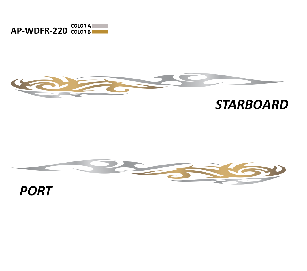 AP-WDFR-220 - Wildfire Series 2 Color Vinyl Boat Graphics Kit