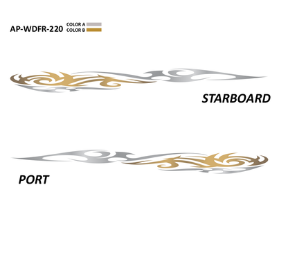 AP-WDFR-220 - Wildfire Series 2 Color Vinyl Boat Graphics Kit