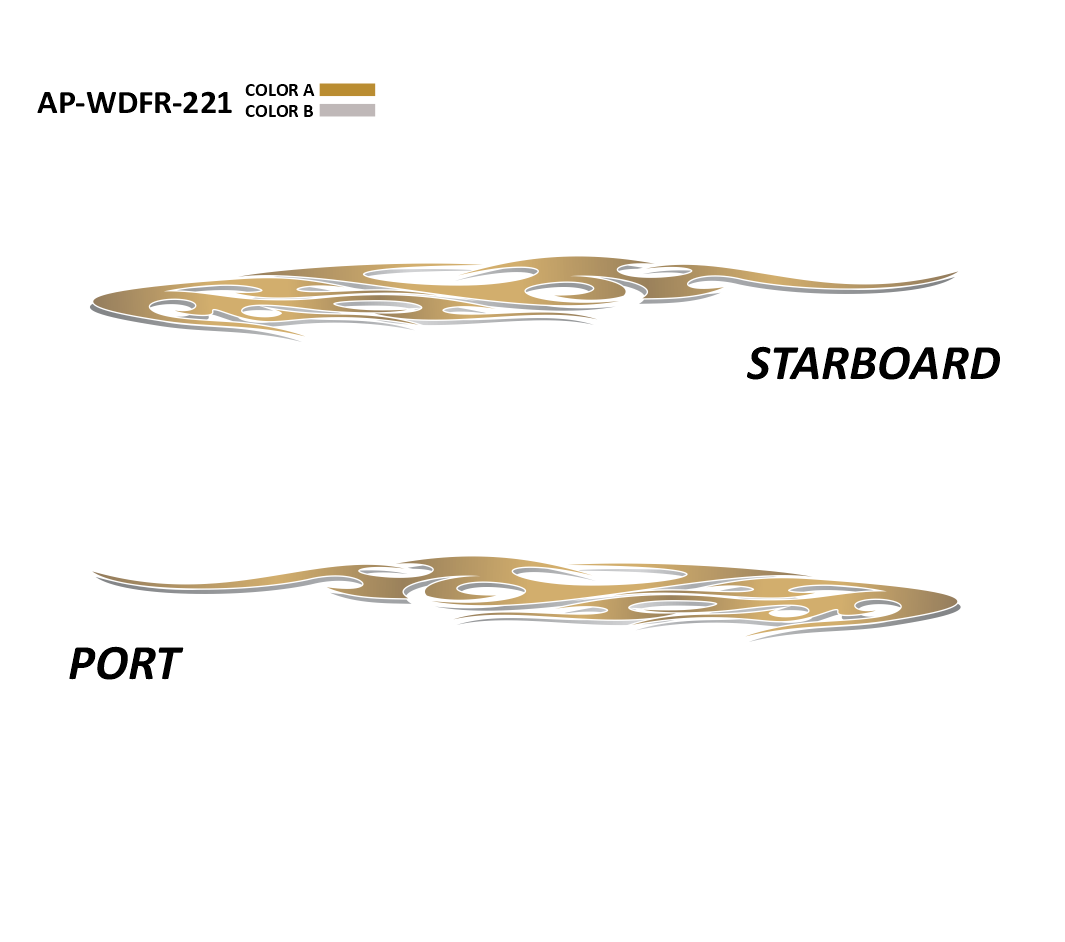 AP-WDFR-221 - Wildfire Series 2 Color Vinyl Boat Graphics Kit