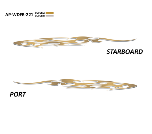 AP-WDFR-221 - Wildfire Series 2 Color Vinyl Boat Graphics Kit
