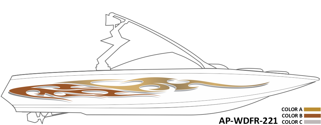 AP-WDFR-221 - Wildfire Series 3 Color Vinyl Boat Graphics Kit