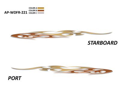 AP-WDFR-221 - Wildfire Series 3 Color Vinyl Boat Graphics Kit
