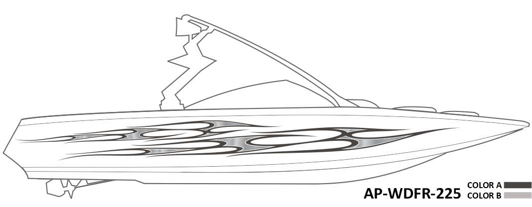 AP-WDFR-225 - Wildfire Series 2 Color Vinyl Boat Graphics Kit
