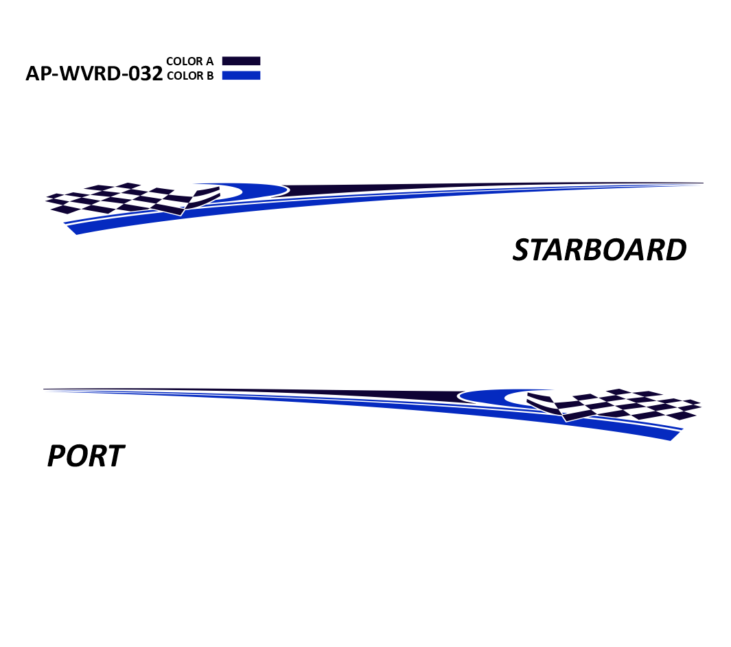 AP-WVRD-032 - Waverider Series 2 Color Vinyl Boat Graphics Kit