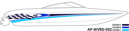 AP-WVRD-032 - Waverider Series 3 Color Vinyl Boat Graphics Kit