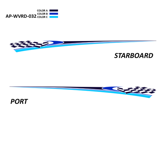 AP-WVRD-032 - Waverider Series 3 Color Vinyl Boat Graphics Kit