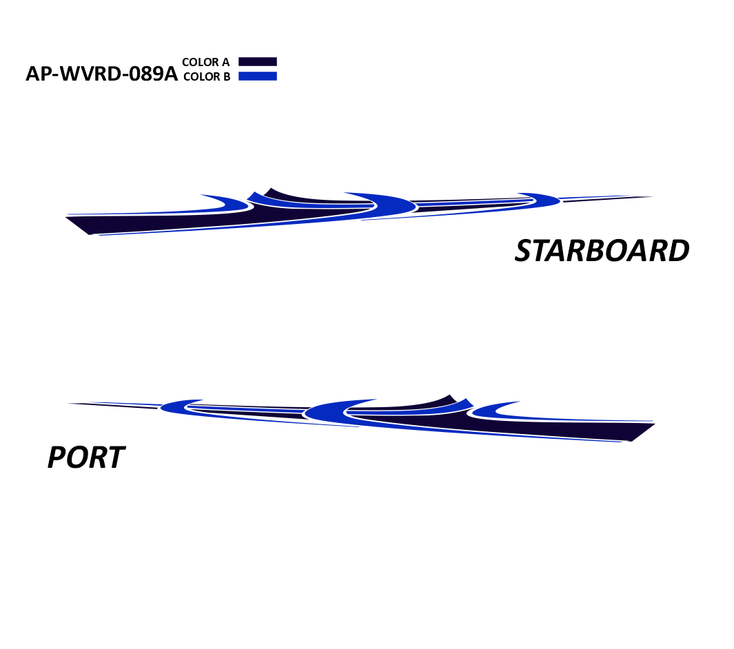 AP-WVRD-089A - Waverider Series 2 Color Vinyl Boat Graphics Kit