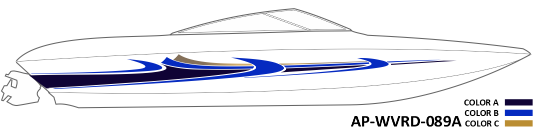 AP-WVRD-089A - Waverider Series 3 Color Vinyl Boat Graphics Kit