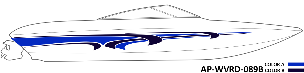 AP-WVRD-089B - Waverider Series 2 Color Vinyl Boat Graphics Kit