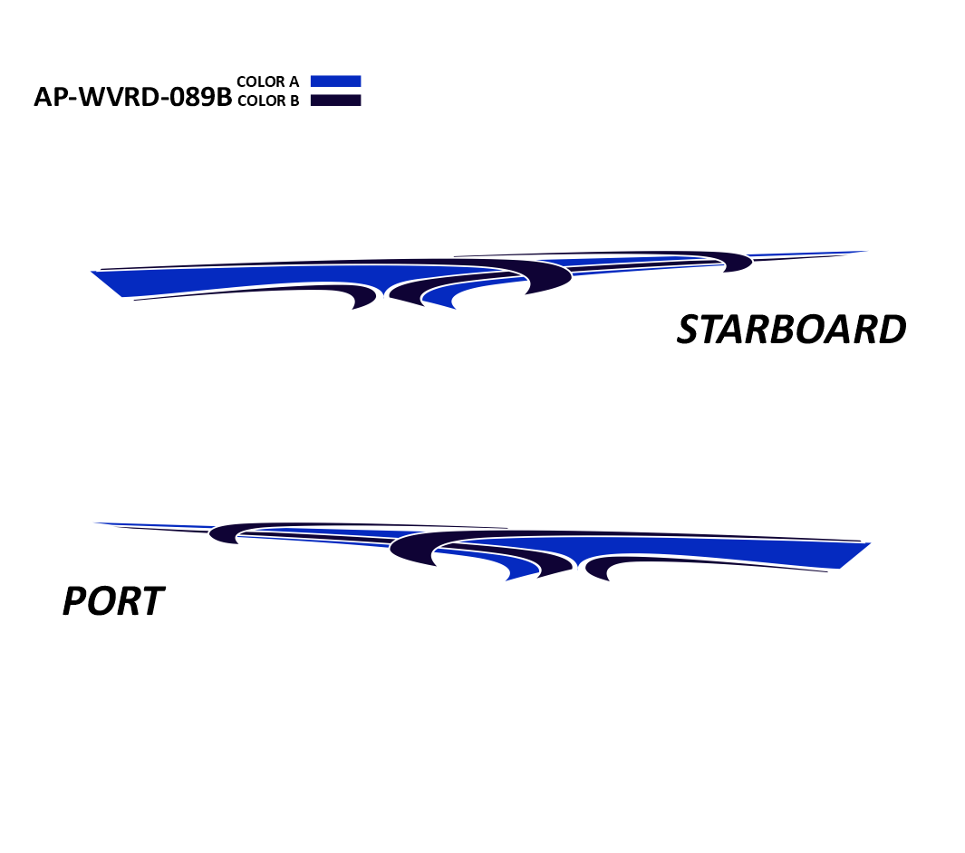 AP-WVRD-089B - Waverider Series 2 Color Vinyl Boat Graphics Kit