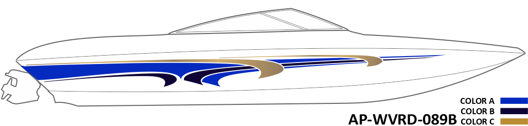 AP-WVRD-089B - Waverider Series 3 Color Vinyl Boat Graphics Kit