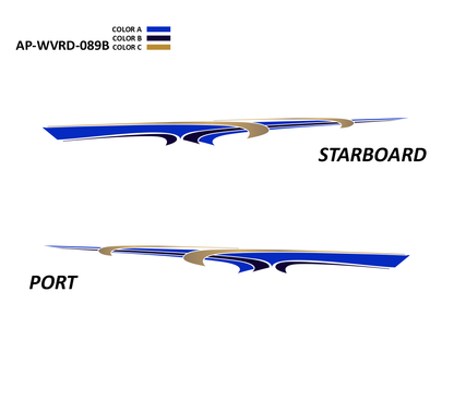 AP-WVRD-089B - Waverider Series 3 Color Vinyl Boat Graphics Kit