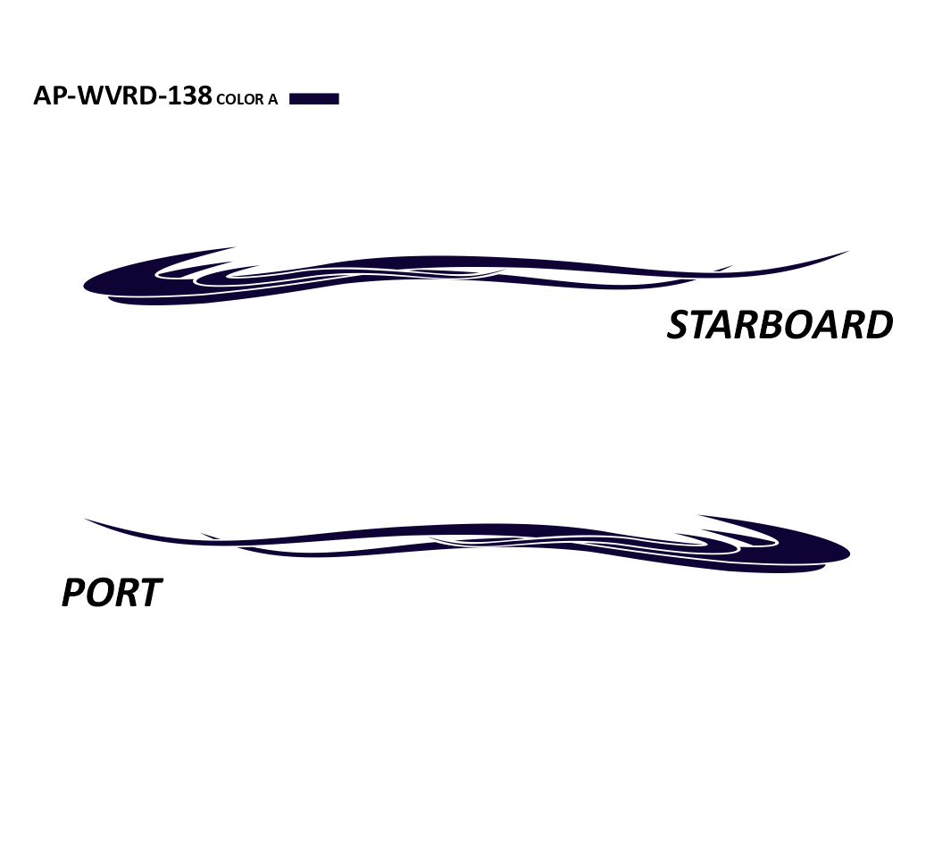 AP-WVRD-138 - Waverider Series 1 Color Vinyl Boat Graphics Kit