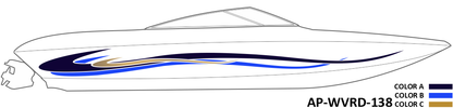 AP-WVRD-138 - Waverider Series 3 Color Vinyl Boat Graphics Kit