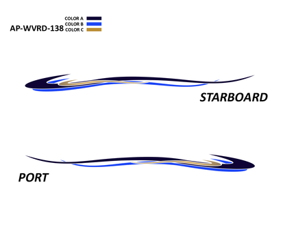 AP-WVRD-138 - Waverider Series 3 Color Vinyl Boat Graphics Kit